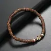 Venta Caliente de Amazon Pulsera de Madera con Cuentas de Café de Coco Moda Europea y Americana Étnica Nicho Pulsera para Hombre Venta al por Mayor
