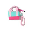 Bolsa de Mão Mini Rosa Dopamina Bolsa para Fone de Ouvido Caixa de Armazenamento Capa Protetora para Cabo de Dados Bolsa Organizadora Porta Moedas Cartões Moderna