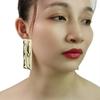 Pendientes geométricos de metal y hierro de moda europea y americana para mujer, pendientes de lentejuelas de metal irregulares, pendientes para el cabello