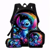 La Mochila Más Vendida de Amazon Stitch Stitch para Estudiantes de Primaria y Secundaria Bolso de Hombro Estuche Tres Piezas Anime Dibujos Animados
