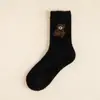 Calcetines de Terciopelo de Visón con Osito Otoño Invierno de Media Pantorrilla Lindos de Dibujos Animados Cálidos de Piel Sintética de Visón Calcetines de Mujer Suaves Pegajosos para el Hogar Cálidos Venta al por Mayor