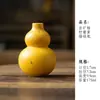 Amarelo Limão com Pontos Dourados Arranjo de Flores de Abóbora Vaso de Cerâmica da Fortuna Decoração para Sala de Chá Mesa de Chá Enfeites Arranjo de Flores Estilo Chinês