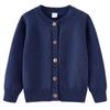 Ropa para Niños Primavera y Otoño 2026 Suéter de Algodón Cardigan de Color Sólido con Cuello Redondo para Niños y Niñas Suéter Cardigan de Otoño e Invierno para Niños 2026