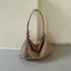 Bolsa feminina retrô elegante e minimalista de nicho casual estilo coreano, bolsa de ombro moderna e versátil com grande capacidade e alça transversal