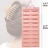 Bolsa colgante de fieltro para pinzas de pelo, pendientes y joyas; Bolsa de Almacenamiento para Colgar en la Pared para Pendientes, Collares y Accesorios