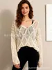 Tricô de Malha Vazada para Mulheres na Primavera, Verão e Outono Design Coreano Padrão de Losango Colorido Estilo Preguiçoso Tricô Base para Proteção Solar Blusa