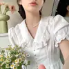 Fiebre Estilo Coreano Lujo Ligero Blanco Aurora Alta Brillo Collar de Perlas Cadena para Clavícula de Verano para Mujer