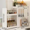 Rack de Condimentos Estreito Estilo Transfronteiriço para Cozinha Bancada Extensível Multicamadas à Prova de Poeira Armazenamento Porta Condimentos de Óleo Sal Molho Vinagre