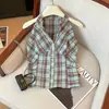 Camisola de Cuello Halter a Cuadros Ropa Exterior de Verano para Mujer Nicho Tailandés Dulce Sexy Tubo con Escote en V Top Camisa Hermosa