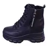Botas Martin de cuero suave con suela gruesa para mujer, nuevo modelo 2026, botines que aumentan la altura para personas menudas, populares botas de invierno con peluche y algodón engrosado