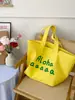 Bolsa Chamativa de Cor Contrastante para Primavera e Verão Bolsa Tote de Grande Capacidade Estilo Ins para Férias Bolsa Casual Versátil para Estudante Trabalho Lona