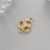 Anillo doble de oro de 14 quilates con circonitas, colgante pequeño con forma de sol, Saturno, amor, nudo chino, pulsera doble colgante, accesorios para collar DIY