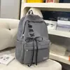 Mochila de Pana para Estudiantes Universitarias, Mochila Coreana de Gran Capacidad para Estudiantes de Secundaria, Mochila Dulce y Fresca con Lazo de Cinta para Mujeres