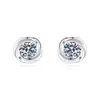 Bestseller de transmisión en vivo transfronteriza: Aretes cuadrados de moissanita de 1 quilate, plata de ley S925 con acentos de diamante, joyería al por mayor
