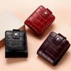 Sobre Rojo Boca de Cocodrilo Moda con Espejo Bolsa Cosmética Portátil Mini Bolsa de Almacenamiento de Lápiz Labial