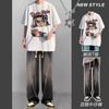 Camiseta de Manga Corta para Adolescentes Traje de Verano para Niños Ropa Interior un Conjunto Completo de Estudiantes Calle Tres Piezas Estilo Trendy