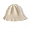 Chapéu de tricô de cashmere estilo coreano chapéu de pescador versátil para mulheres faz o rosto parecer menor chapéu balde outono e inverno chapéu balde quente da moda