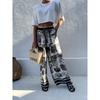 2025 Aliexpress Nueva Moda Estilo Étnico Bohemio Vacaciones Casual Pantalones de Pierna Ancha