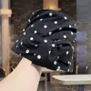 Sombrero de Pescador Retro de Lunares para Mujer Verano Adelgazante Facial Protección Solar para Viajes al Aire Libre Sombrero de Cubo Transpirable Delgado Sombrero de Cubo de Agua