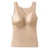 Producto Nuevo Otoño e Invierno 2521 Chaleco Térmico Sin Costuras Satinado Brillante para Mujer Relleno de Plumón Parche Partículas de Masaje Copa Fija Espalda Hermosa