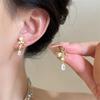 Aretes Retro Dorados de Primavera y Verano para Mujer Plata S925 Aretes Estilo Hong Kong Aretes Nicho de Alta Gama Versátiles Joyería para la Oreja