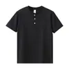 Nueva Camiseta Casual Suelta de Manga Corta para Hombre con Cuello Henley, Tejido Waffle, Absorbe la Humedad, Secado Rápido, Color Sólido