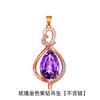 Versión coreana de amor hueco Colgante de botella de agua de diamante temperamento simple gotas de agua Colgante de amor de amatista cadena de clavícula al por mayor