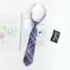 Gravata Jk para Alunas, Camisa Uniforme Estilo Japonês, Uniforme Escolar Xadrez, Estilo Preguiçoso Sem Gravata, Acessório Estilo Academia, Gravata Ins para Homens