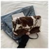 Bolsa feminina Mao Mao com estampa de leopardo, bolsa tiracolo de ombro único, nova bolsa feminina de primavera 2025, com estampa de leopardo e estampa de leopardo, da moda, com axilas contrastantes