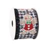 Cinta a Cuadros de Nuevo Estilo Transfronteriza con Gorro Navideño y Cinta de Copo de Nieve Cinta para Lazo de Regalo Navideño DIY Cinta Decorativa para Habitación