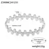 Oumika Anel Minimalista de Luxo Leve Combinação de Pulseira de Zircônia Cravejada com Diamante Aço Titânio Ouro Real 18K Estilo Europeu e Americano
