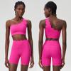 Conjunto de Roupa de Yoga de Verão Onda Pequena Transfronteiriça para Mulheres Lycra Elástico Tamanho Grande Justo Roupa Esportiva Fitness Conjunto de Duas Peças