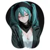 Alfombrilla de ratón 3D Estéreo Pecho Hatsune Miku Protector de muñeca de silicona Agujero de conejo Juego Dormitorio Estación de trabajo Almohadilla suave para la muñeca
