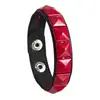 16 estilos de pulseras punk cool callejeras europeas y americanas personalizadas para discotecas, de color oscuro, con remaches cuadrados, para parejas, en combinación de cuero