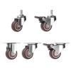 Roda Universal Silenciosa 1 Polegada 1,5 polegadas 2 polegadas Direcional Roldana Tpr Roda de Borracha com Rolamento Roda Pequena Rodízio de Parafuso