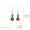 Pendientes Artísticos Retro Asimétricos de Corazón de Joyería Vintage de Segunda Mano Pendientes Trendy Coloridos de Perla de Vidrio Resistentes