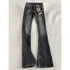 Jeans micro flare preto e cinza para mulheres, calças bootcut emagrecedoras, novas calças de cintura alta compridas para a primavera e o outono de 2026