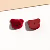 Estilo K Outono e Inverno Colorido Fofo Urso de Pelúcia Veludo Patch de Resina Brincos DIY Acessórios para Case de Celular