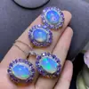 Anillo Colgante de Ópalo Natural Pendientes de Botón Fábrica Venta Caliente Europea y Americana Venta Caliente al por Mayor de Fábrica Apertura Ajustable