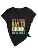 É um Bom Dia para Beber. Amazon Ebay Site Independente Moda Versátil Camiseta Feminina Gola V Manga Curta