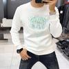 Sudadera Europea para Hombre con Diseño de Cabeza de Tigre Láser, Marca Versátil de Moda, Cálida Prenda Superior de Cuello Redondo con Forro Polar