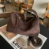 Bolso de mujer vintage de cuero genuino transfronterizo, bolso de axila de ante esmerilado de capa superior de piel de vaca, bolso bandolera versátil para el uso diario de mujeres