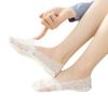Calcetines Invisibles de Primavera y Verano, Calcetines Invisibles de Algodón con Encaje de Corte Profundo, Moda para Mujer con Pegamento Antideslizante en las Suelas, Calcetines Tipo Barco de Flor de Cerezo al por Mayor