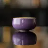 Taza Maestra de Cerámica para el Hogar del Horno Ru Morado de las Dinastías Tang y Song, Juego de Té Kung Fu, Taza de Té Zen, Taza Individual con Esmalte Agrietado, Taza de Cata, Taza