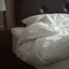 Exportar para o Japão! Algodão cru sem tingimento~ Branco natural 100% algodão Classe A conjunto de quatro peças estilo japonês lençol de cama 100% algodão