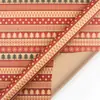 Papel de Regalo Navideño Tamaño Grande Ecológico Papel Kraft Amarillo Papel de Regalo Navideño Cuadros Rojos Cabeza de Reno Patrón de Copo de Nieve
