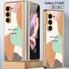 Adecuado para Funda de Teléfono Móvil Samsung W24 Transfronteriza Vidrio Electrochapado Plegable5 Funda de Teléfono Móvil con Forma de Corazón Creativa de Gama Alta para Mujeres