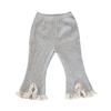 Bebés y Niños Pequeños Otoño Temprano e Invierno Bebé Niña Estilo Coreano Pantalones de Encaje Ligeramente Acampanados Elásticos con Rayas en Hoyitos Versátiles Color Puro Pantalones Acampanados