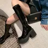 Pessoa Baixa Sola Grossa Botas Longas Plataforma Feminina Elásticas Acima do Joelho 2026 Nova Outono/Inverno Salto Super Alto Emagrecimento Botas de Cano Alto