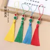 8cm Cabaça Borla Poliéster Saquinho Leque Decoração Pingente Borla Hanfu Acessório de Botão de Pressão Borla Pingente Decorativo